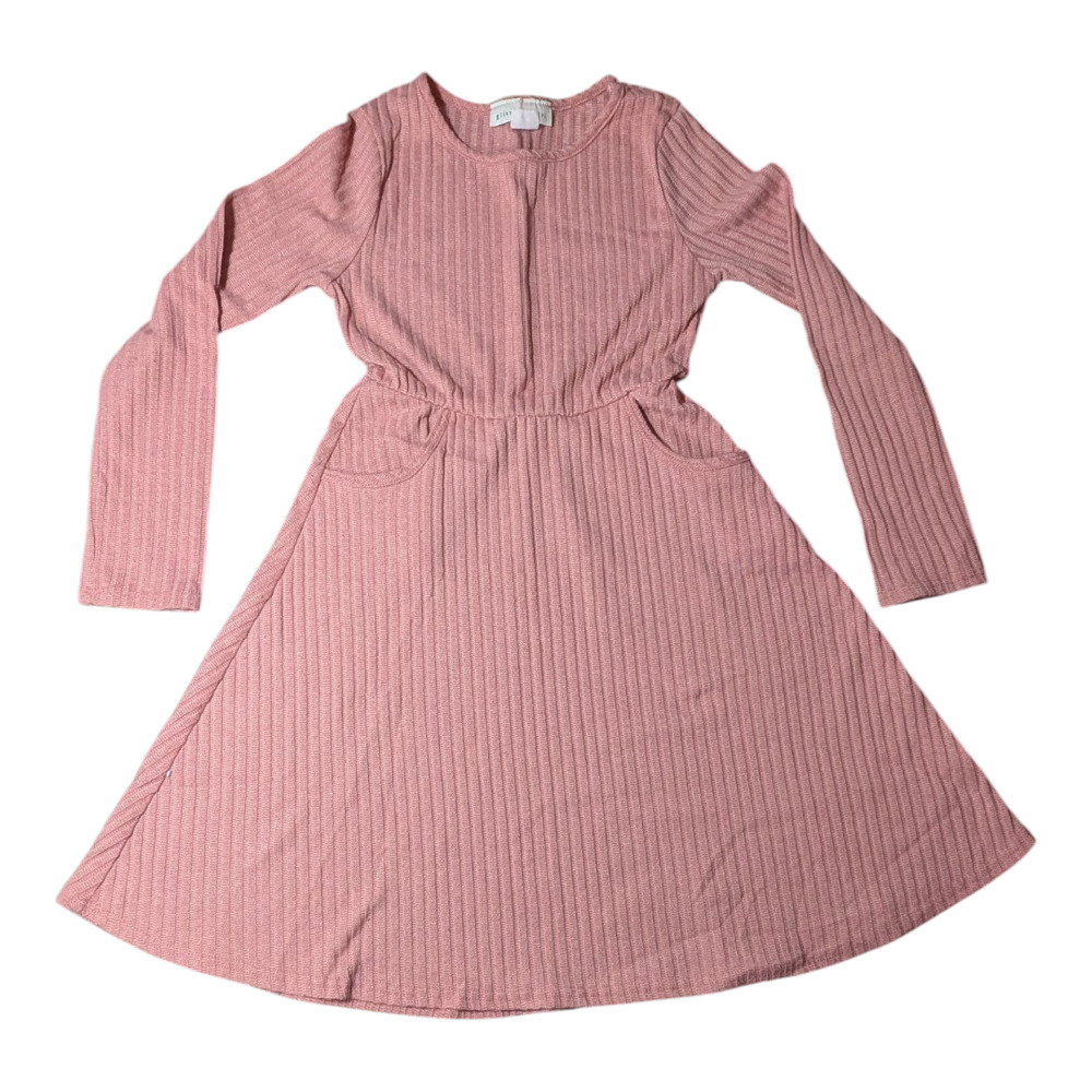 Glitter Girl -Ribbed Dress - Girls Clothes - Size 12 - Pink/Coral -Preowned Good